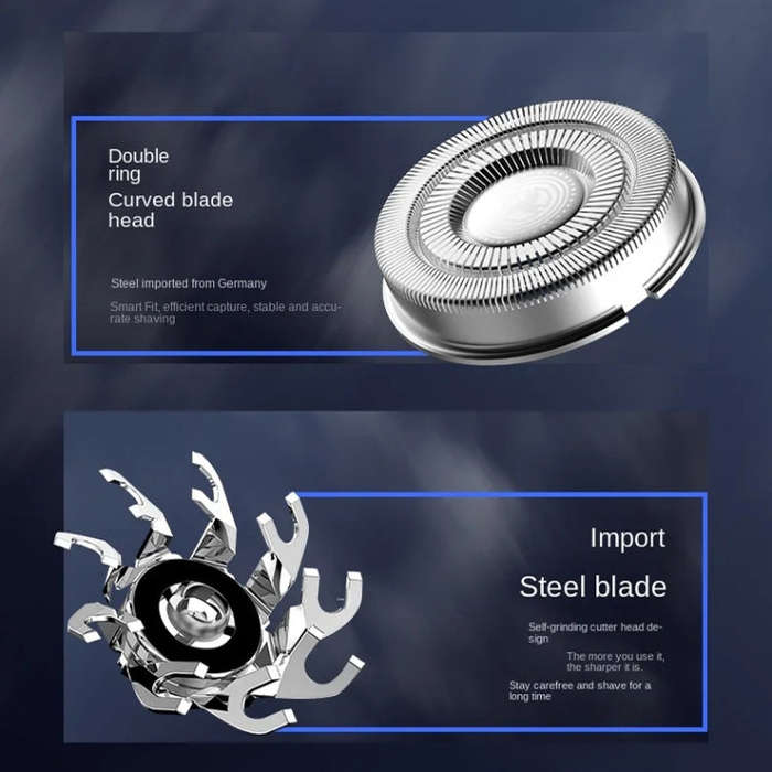 Double-head Mini Magnetic Shaver Portable Men Electric Shaver(Silver Black)