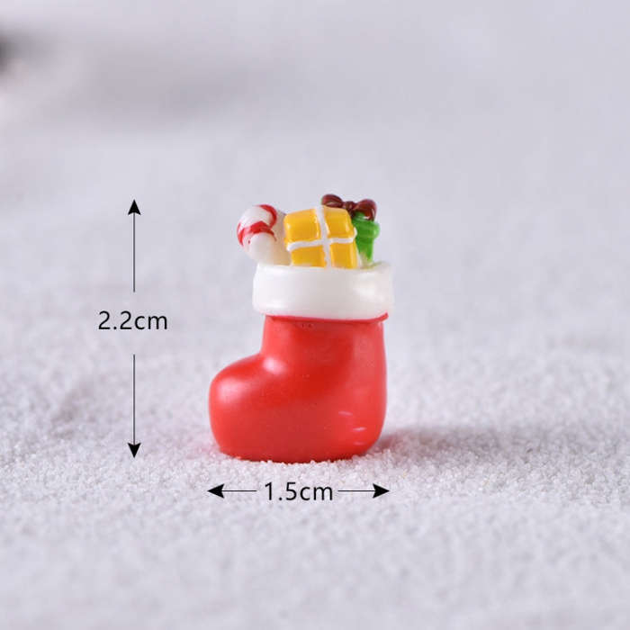 5pcs Christmas Decoration Accessories Micro Landscape Christmas Gift Resin Small Ornament, Style:...