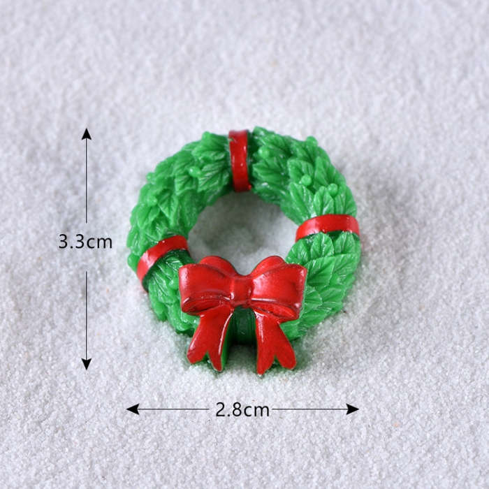 5pcs Christmas Decoration Accessories Micro Landscape Christmas Gift Resin Small Ornament, Style:...