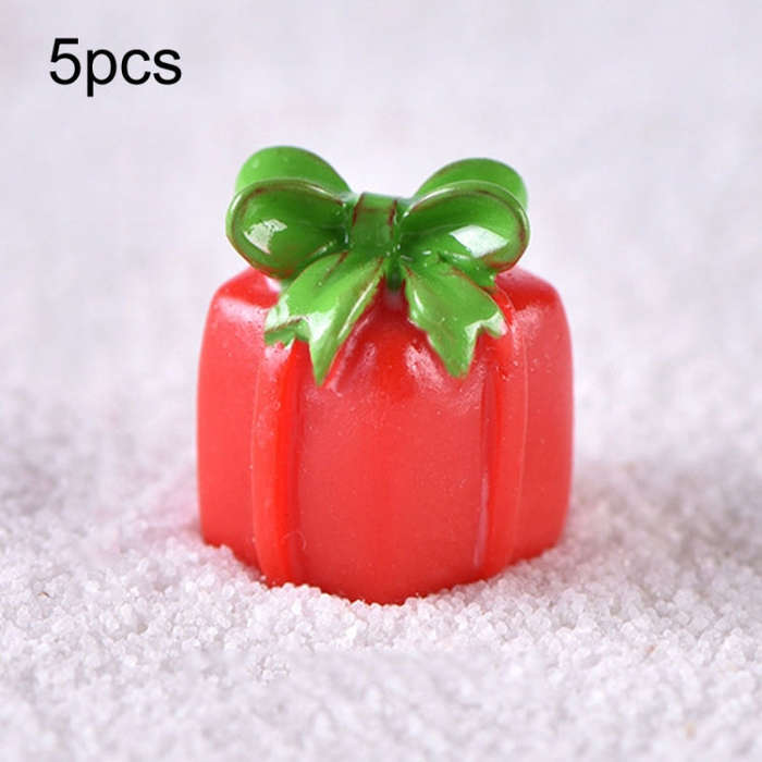 5pcs Christmas Decoration Accessories Micro Landscape Christmas Gift Resin Small Ornament, Style:...