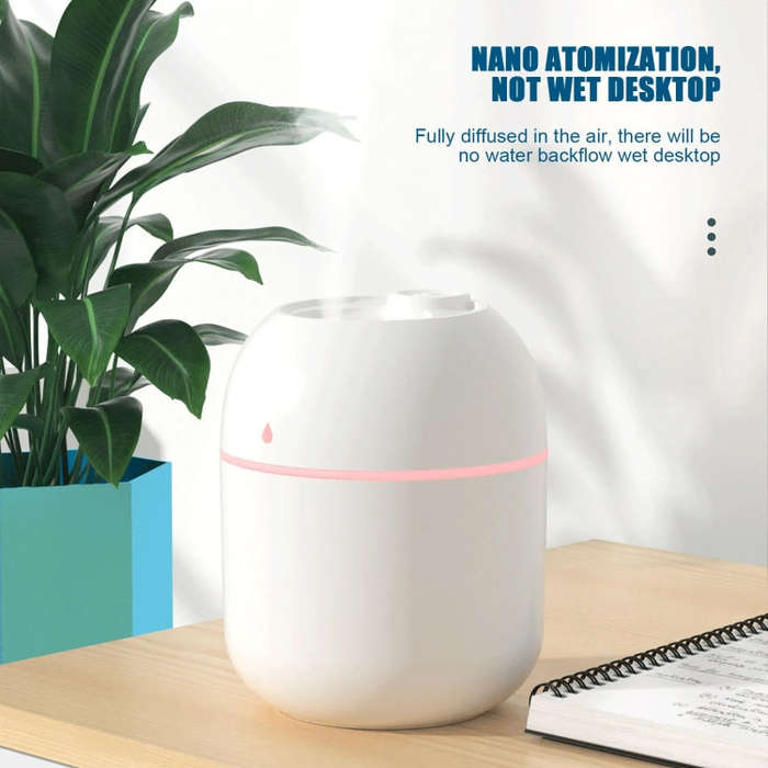 USB Plug-in Car Household Air Purification Water Drop Humidifier Large Capacity Sprayer(Pink)