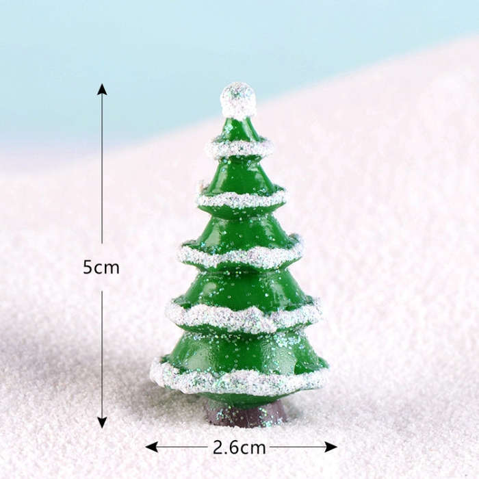 5pcs Simulation Christmas Tree Decoration Christmas Gifts Micro Landscape Snow Ornament, Style: No.2