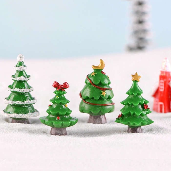 5pcs Simulation Christmas Tree Decoration Christmas Gifts Micro Landscape Snow Ornament, Style: No.2