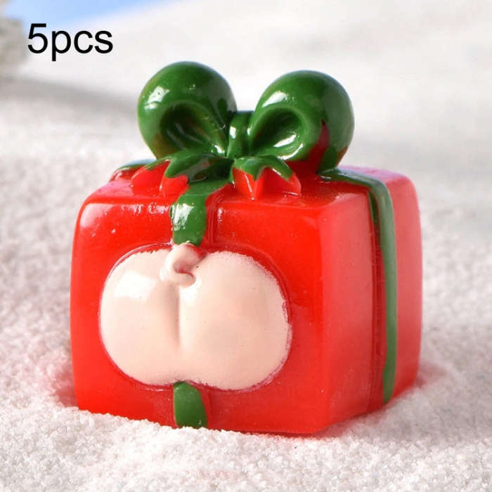5pcs Christmas Micro Landscape Snowscape Decoration Accessories Christmas Resin Ornament, Style: ...