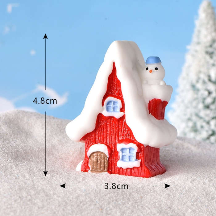 5pcs Christmas Micro Landscape Snowscape Decoration Accessories Christmas Resin Ornament, Style: ...