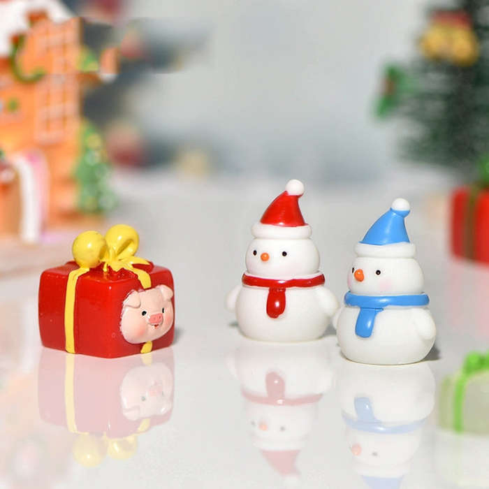 5pcs Christmas Micro Landscape Snowscape Decoration Accessories Christmas Resin Ornament, Style: ...