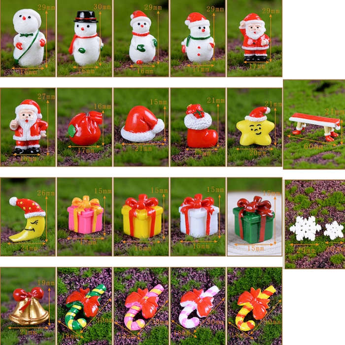 5pcs Christmas Decorations Resin Crafts Gifts Home Decorations Small Ornaments, Style: Yellow Red...