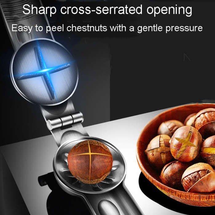 Kacheeg 304 Stainless Steel Chestnut Opener Cross Opening Chestnut Shelling Peeler With 2 Steel F...
