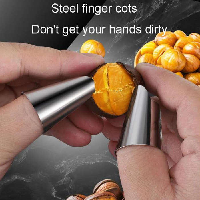 Kacheeg 304 Stainless Steel Chestnut Opener Cross Opening Chestnut Shelling Peeler With 2 Steel F...