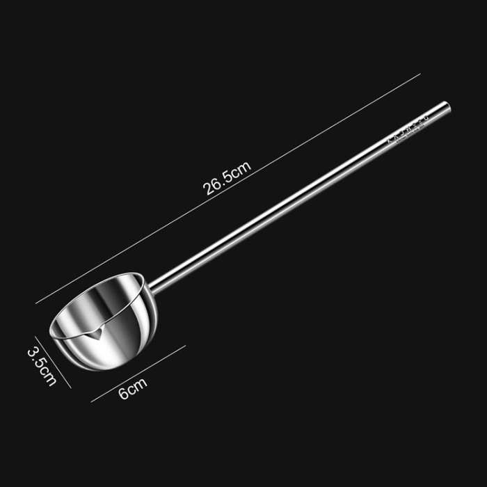 Kacheeg Stainless Steel Hot Oil Skillet Kitchen Small Oil Pouring Spoon, Style: Glossy