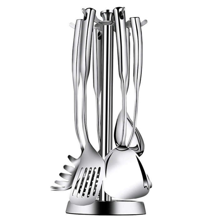 Kacheeg Household Stainless Steel Spatula Kitchenware Kitchen Cooking Tools, Style: Storage Frame
