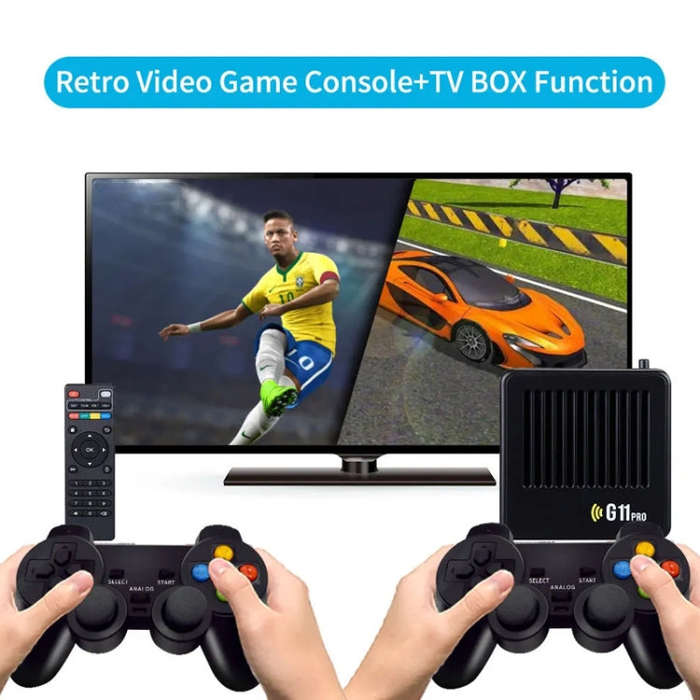 G11 PRO Game Machine TV Box Dual System HDMI HD 4K Retro Arcade, Style: 64G+Charging Handle