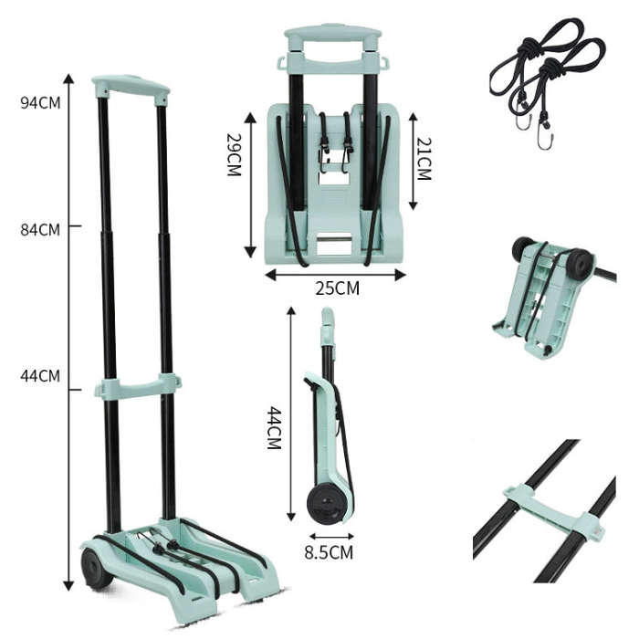 Folding Cargo Handling Trailer Household Grocery Shopping Cart, Color: Green