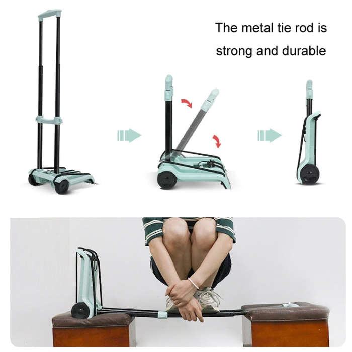 Folding Cargo Handling Trailer Household Grocery Shopping Cart, Color: Green