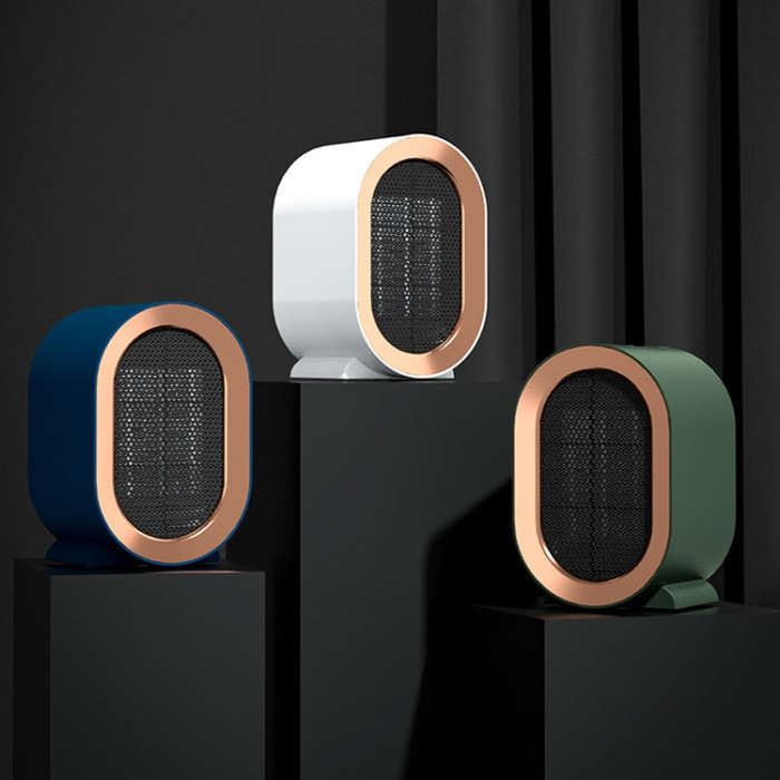 Small Desktop Electric Heater Home PTC Instant Energy-saving Heater, Spec: UK Plug(Blue)