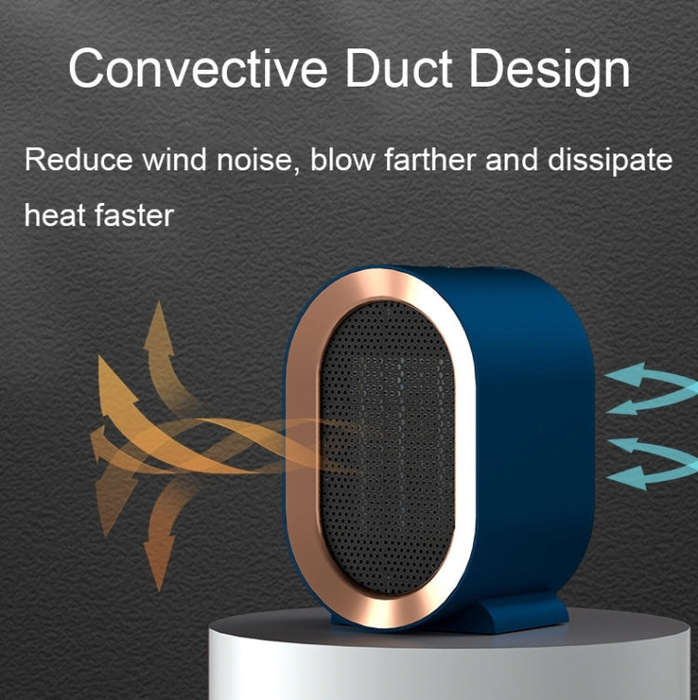Small Desktop Electric Heater Home PTC Instant Energy-saving Heater, Spec: UK Plug(White)