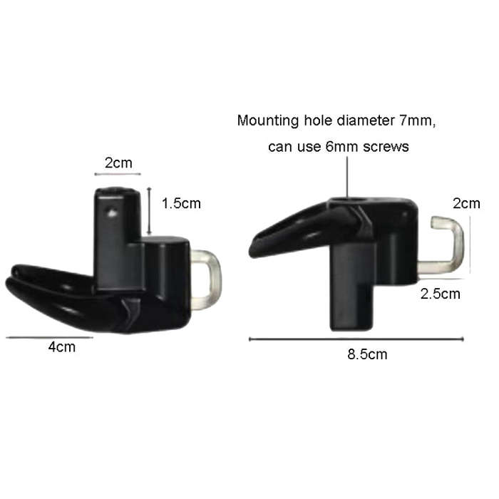 Bullhead Helmet Lock Hooks Front Universal No-Punch Motorcycle Bike Storage Hook(Black)