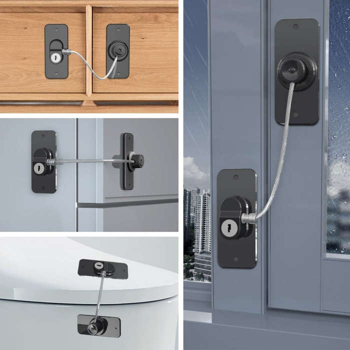 Multifunctional Children Window Safety Lock With Key Refrigerator Cabinet Lock Dual Purpose Limat...