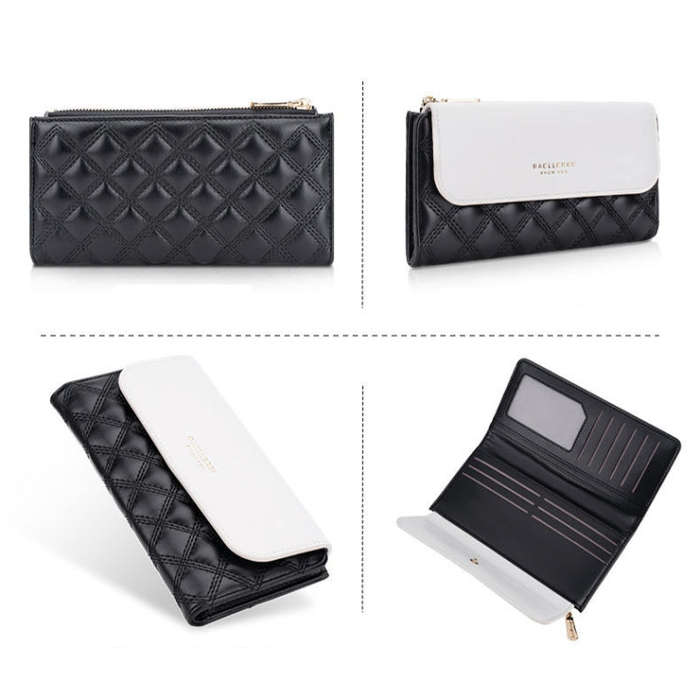 Baellerry N2403 Ladies Long Wallet with Multiple Card Slots Large Capacity Tri-fold Clutch Bag, C...