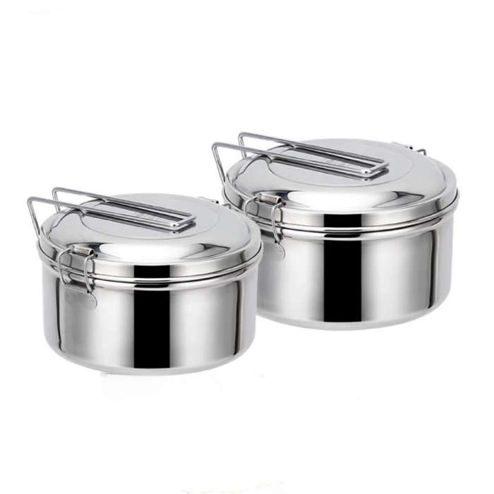 14cm Single Layer 304 Stainless Steel Round Lunch Box