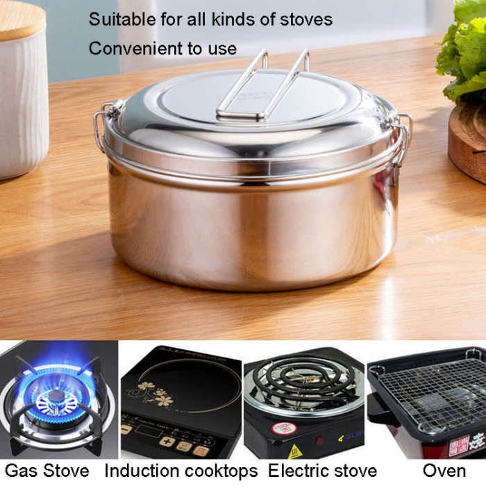 14cm Single Layer 304 Stainless Steel Round Lunch Box