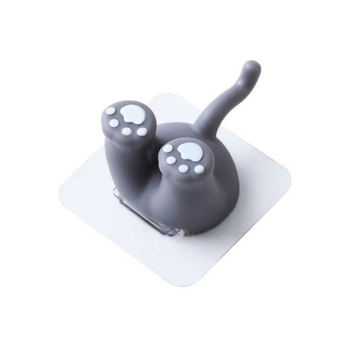 Cartoon Animal Punch-free Hook Traceless Plug Holder Bathroom Cute Toothbrush Hanger, Spec: Cat Tail