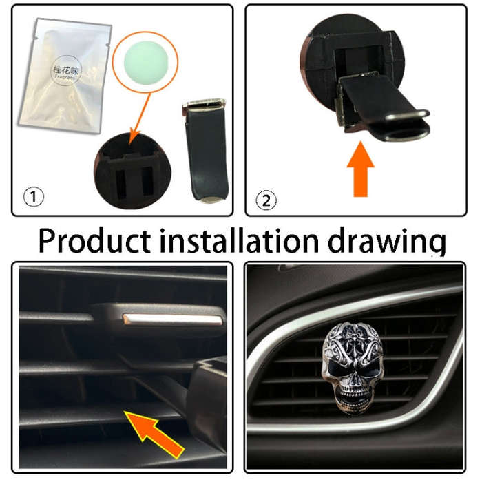 Retro Skull Car Aromatherapy Air Conditioner Air Outlet Clip(Photo Color)