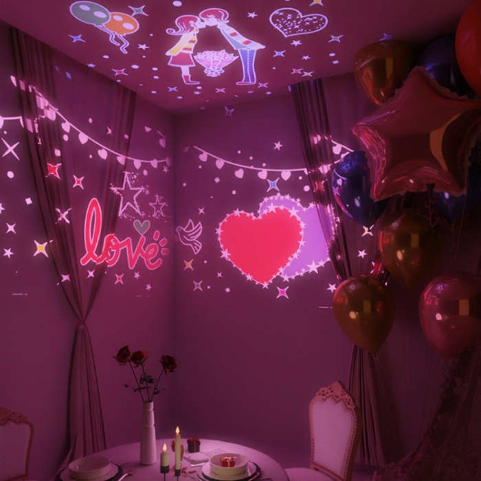 Rotatable Cartoon Atmosphere Projection Lamp Music Night Light, Spec: Bluetooth Remote Model(Rabbit)