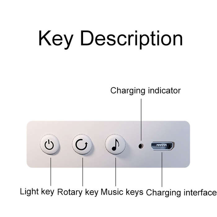 Rotatable Cartoon Atmosphere Projection Lamp Music Night Light, Spec: Music Box Remote Model(Deer)