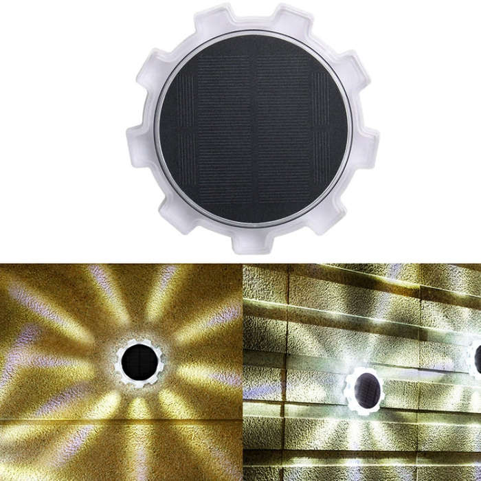 Gear Shape Solar Outdoor Garden Decoration Atmosphere Wall Light(White Light)