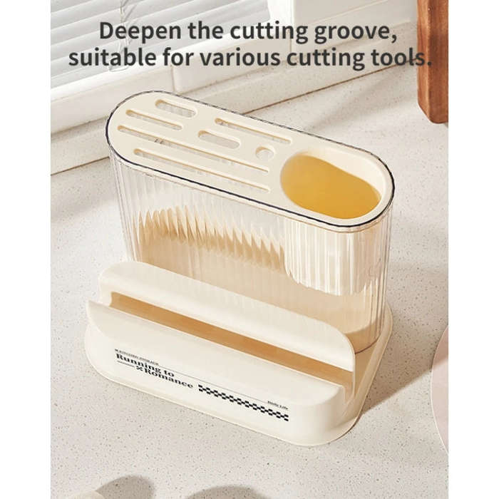 Cream Style Kitchen Storage Rack Knife Holder Chopping Board, Spec: Pot Lid Rack