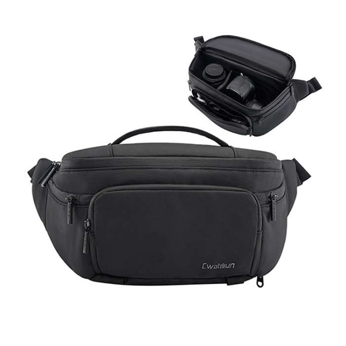 Cwatcun D105 Large Multi-functional Camera Waist Pack Simple and Lightweight Microslr Camera Bag ...