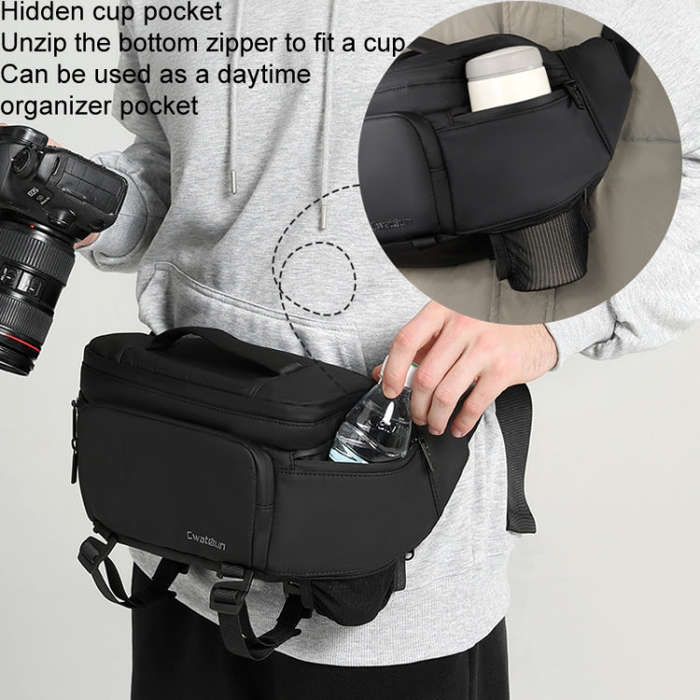 Cwatcun D105 Large Multi-functional Camera Waist Pack Simple and Lightweight Microslr Camera Bag ...