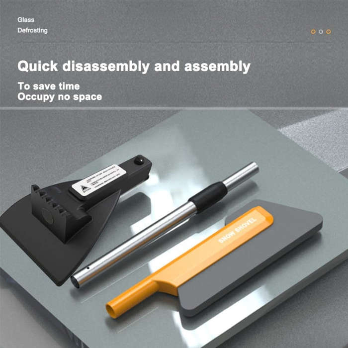 Car Multifunctional Telescopic Snow Shovel Glass Defrost De-icing Brush Winter Cleaning Tools, Sp...
