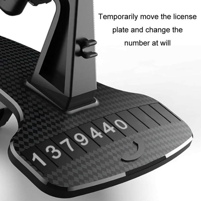 Magnetic Mobile Phone Car Holder Dashboard Parking Number Plate(X1+C1 Black)