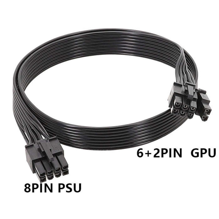 60cm For Corsair 18AWG Flat Cable Power Module Cable Graphics Card Module Cable 8Pin To 8Pin 6+2(...