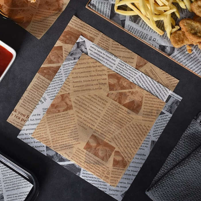 500sheets /Pack Deli Greaseproof Paper Baking Wrapping Paper Food Basket Liners Paper  25 x 25cm ...