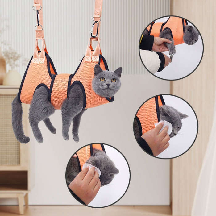 Large Pet Grooming Hammock Cats Dog Clipping Nail Holder Hanger Type Feeding Anti-Scratch Artifacts