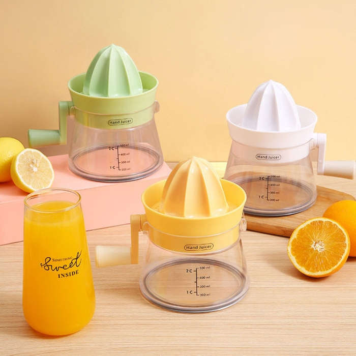 Household Manual Juicer Kitchen Hand Crank Fruit Extractor(Yellow)