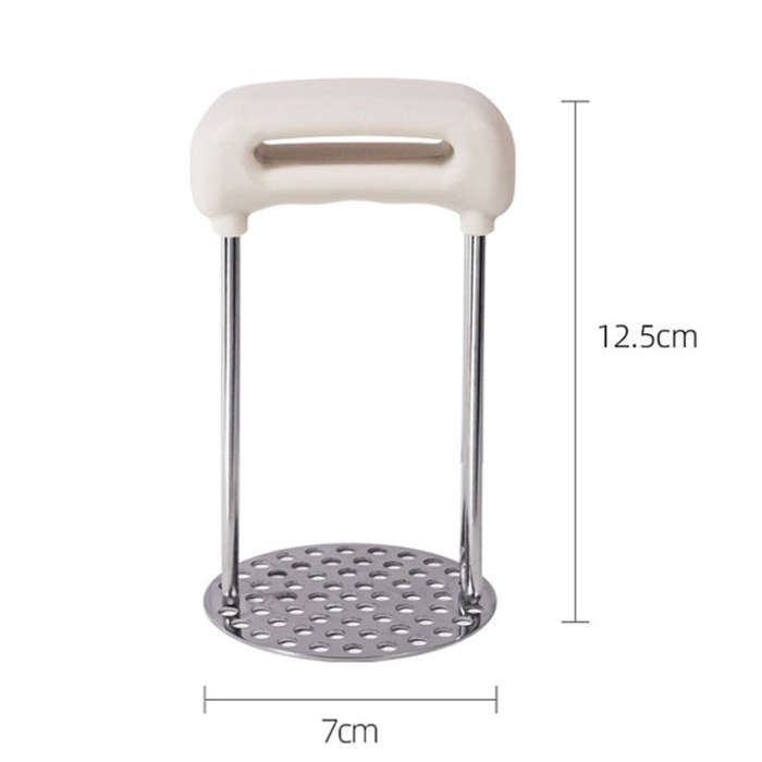 Stainless Steel Mashed Potato Masher Household Supplementary Press Potato Masticator(White)