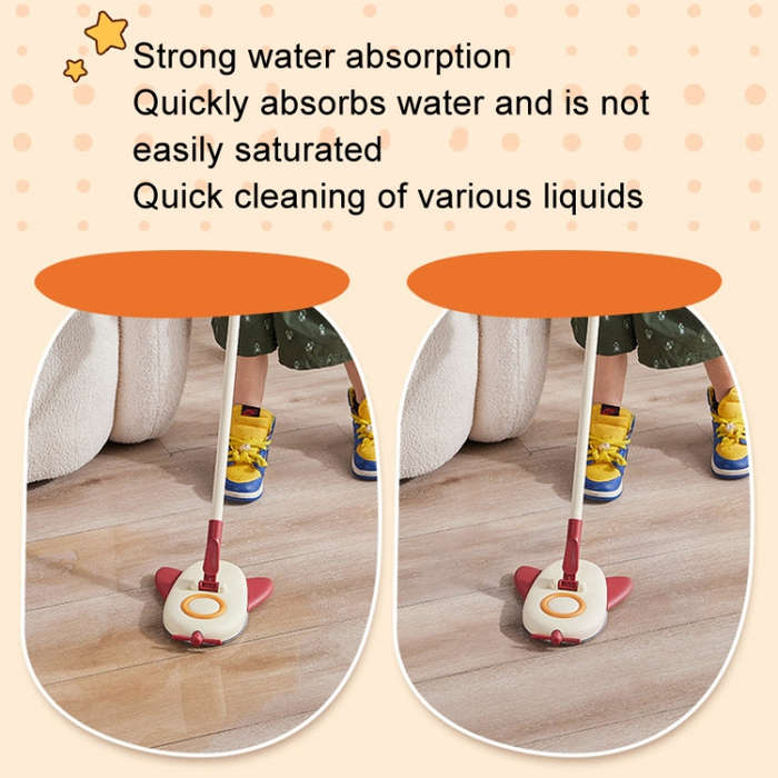Airplane Shape Mop For Kids Mopping Tool Mini Spinning Floor Mop(Blue)