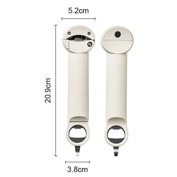 Multifunctional Beer And Beverage Bottle Opener Magnetic Telescopic Cans And Caps Driver(Gray White)