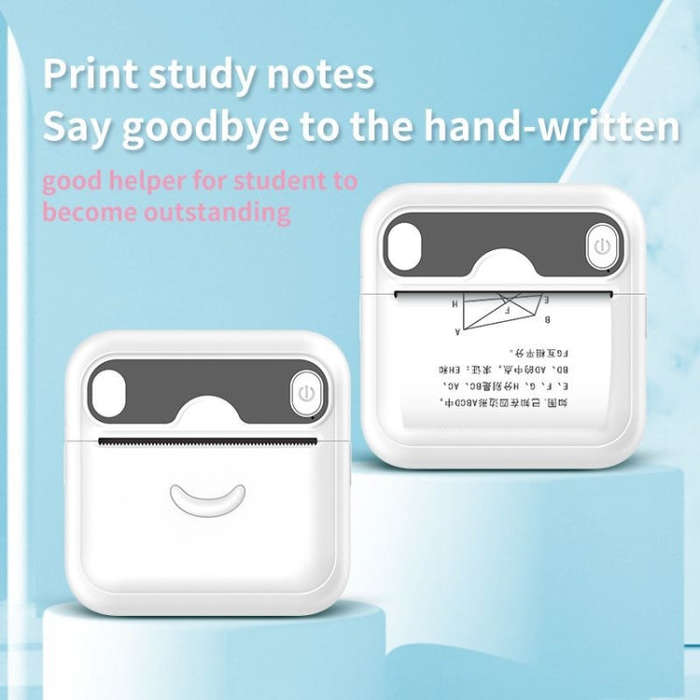 A32 Small Portable Self-adhesive Error Question Photo Label Bluetooth Pocket Thermal Printer(Engl...