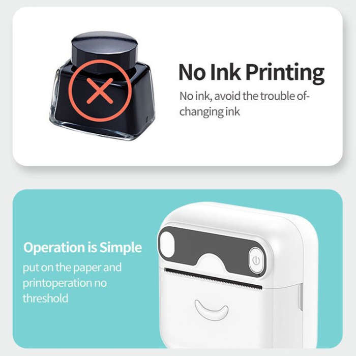 A32 Small Portable Self-adhesive Error Question Photo Label Bluetooth Pocket Thermal Printer(Engl...