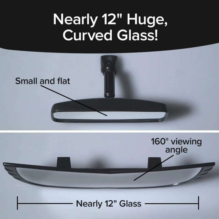 Wide-Angle Rearview Mirror Reduce Blind Spots Fits Most Cars SUVs