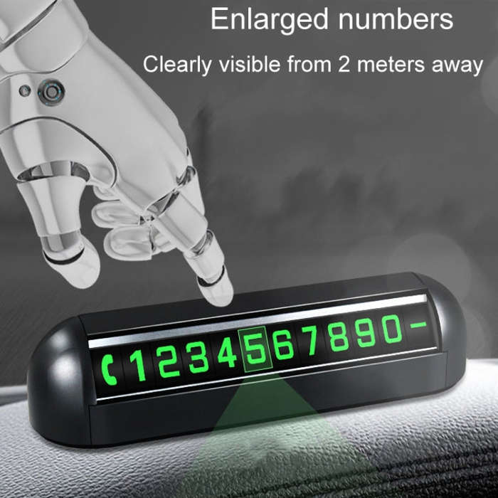 Automobile Temporary Parking License Plate Move Car Phone Number Cards(Black)