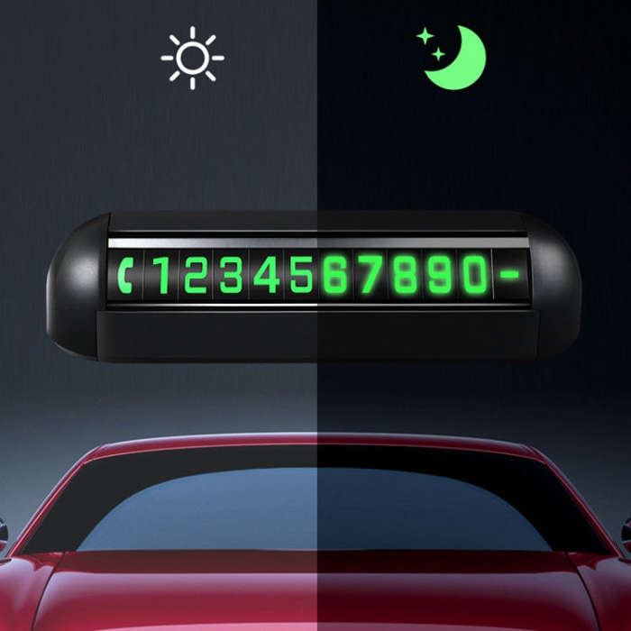 Automobile Temporary Parking License Plate Move Car Phone Number Cards(Black)