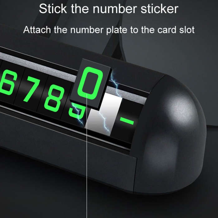 Automobile Temporary Parking License Plate Move Car Phone Number Cards(Black)