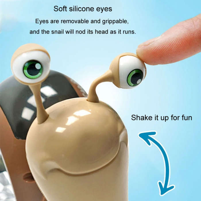 Children Electrical Crawling Snail Toys Sound And Light Projection Snail Fun Toys(Gray)