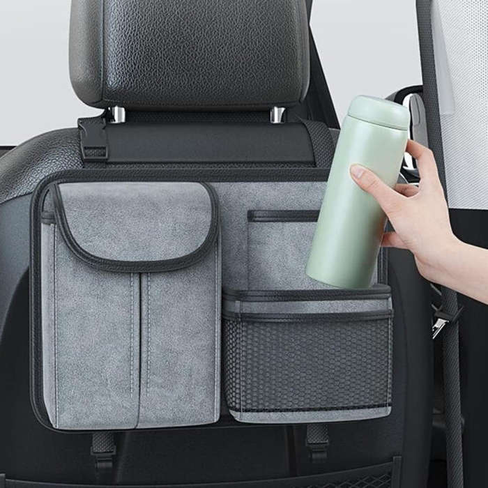 Car Seat Back Organizer Multifunctional Storage Bag Decorative Products(Gray)